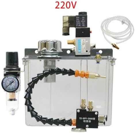 3L Oil Mist Sprayer Coolant Lubrication Spray System, Cutting Cooling Spray Pump for Cutting CNC Engraving Drill Milling Lathe Machine(220V)