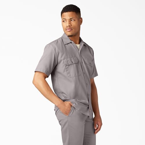 Dickies Men’s Short Sleeve Work Shirt – Durable Twill Button Down Shirts for Men, Lightweight Uniform for Daily Wear