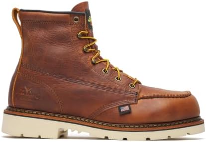 Thorogood American Heritage 6" Steel Safety Moc Toe Work Boot for Men, Durable Leather, Slip-Resistant Outsole, ASTM Rated
