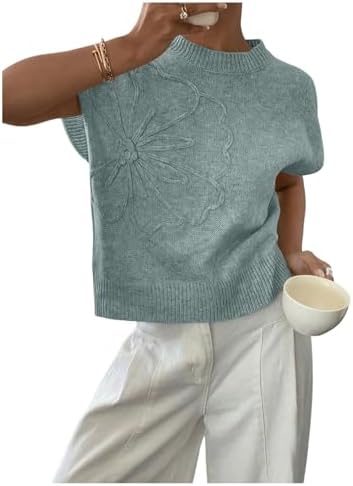 SOLY HUX Women's Short Sleeve Business Casual Sweater