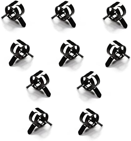 30pcs 0.43" ID Constant Tension Band Hose Clamps, 11mm Spring Band Type Action Hose Clamp Manganese Steel Fuel Line Clamp Low Pressure Air Clip Clamp for Fuel Hose Line Water Pipe Air Tube black