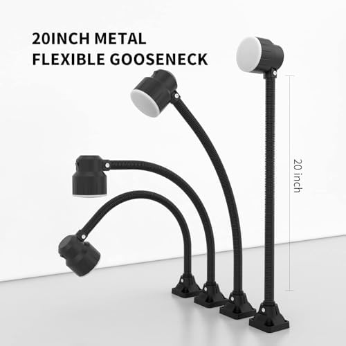 LED Work Light, 20in Flexible Gooseneck Lamp with 35LEDs, 1200 Lumen Machine Light for Lathe CNC illing Drill Press Sewing Machine IndustrialLighting,120V