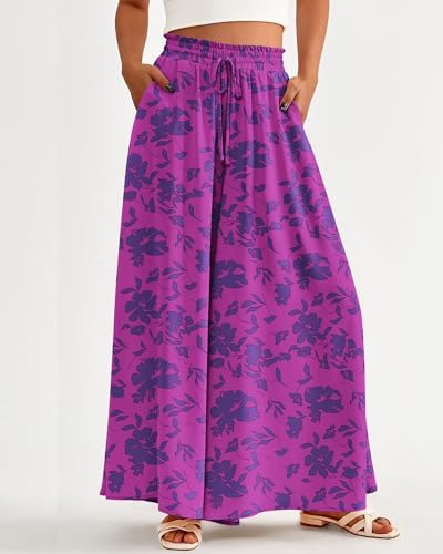 BTFBM Wide Leg Flowy Palazzo Pants for Women