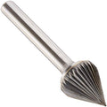 Drill America SJ-1 Carbide Burr/Rotary File 60 Degree Included Angle Double Cut for Die Grinder 1/4" Dia. x 3/16" Cut Length with 1/4" Shank and 2" Overall Length, DUL Series