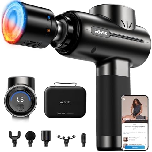 RENPHO Active+ Thermacool Massage Gun, Heat and Cold, App, Video Tutorials