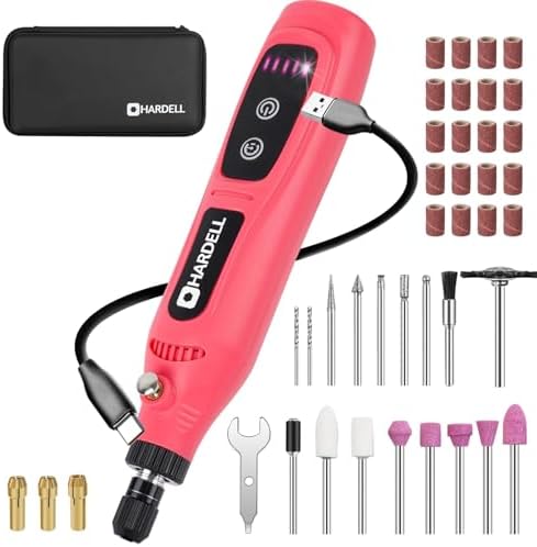 HARDELL Mini Cordless Rotary Tool, 43pcs Lightweight Rotary Tool Kit