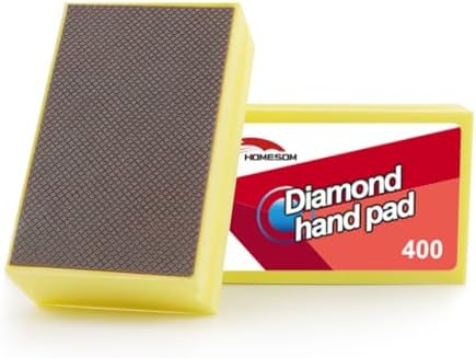 Diamond Hand Polishing Pads Foam Back Sanding Blocks for Sanding Ceramics Glass Tile Concrete Stone Marble Granite Grit 400