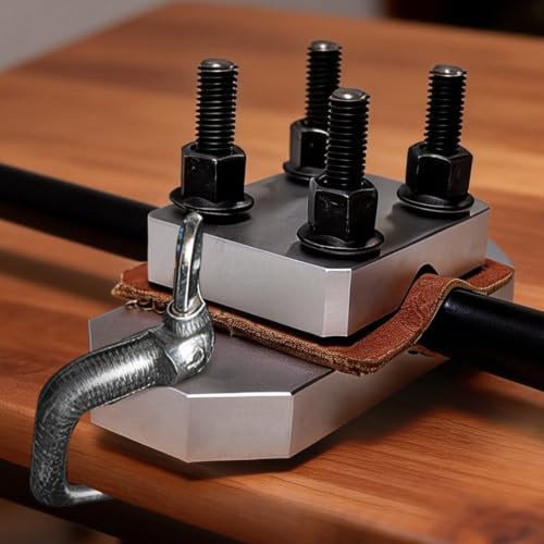 Professional Grade Heavy Duty Barrel Vise Tool, Aluminum Barrel Clamp with Leather Inserts, Universal Barrel Vise Clamp Surface Protection Design, Fits 0.67”–1.375” Outside Diameter Barrels (silver）