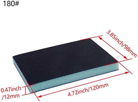 Utoolmart Sanding Sponge Sanding Blocks, 180 Grit Wet Dry Sandpaper Sponge, Washable and Reusable Sand Sponge Kit, for Kitchen Cookware Cleaning and Rust Removal of Rusted Metal, Blue, 8 Pcs