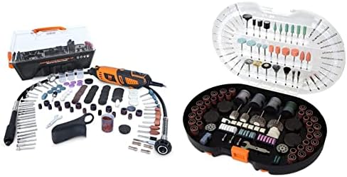 WEN 23190 1.3-Amp Variable Speed Steady-Grip Rotary Tool Bundle with 190-Piece Accessory Kit, Flex Shaft and 327-Piece Accessory Kit