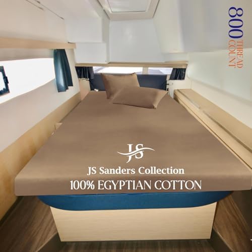 JS Sanders AFT Berth Boat Sheet 3 Pcs 600 TC Egyptian Cotton,Taupe