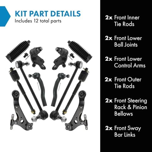 TRQ Front Steering and Suspension Kit Tie Rods Ball Joints Control Arms