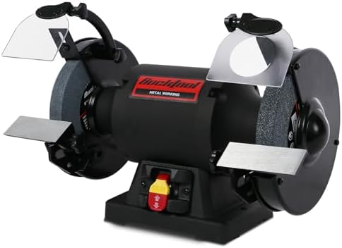 BUCKTOOL 8" 1HP High Speed Bench Grinder,High Precision Wobble Free Wheel