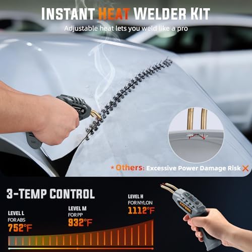 Katerk Cordless Plastic Welder with 400 Staples, Plastic Repair Welder Kit