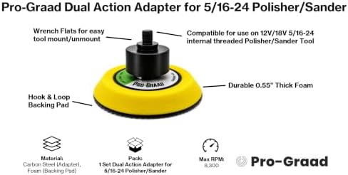 3” Random Orbital Sander Head for 5/16-24 Polisher/Sander Tools