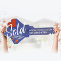 Customized Real Estate Sold Key Prop - Personalized Giant Key Sign For Realtors - Custom Sold Key For Real Estate Marketing - Real Estate Closing Prop House Key - Blue Heart Style Size S