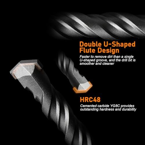 Rotary Hammer Drill Bits Set & Chisels- SDS Plus 27PCS Concrete Masonry Hole Tool with Storage Case for Concrete, Stone, Brick