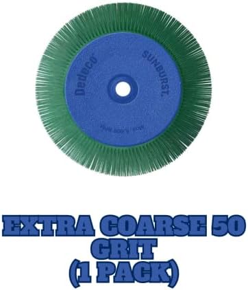Dedeco Sunburst Radial Bristle Disc 1 Pack - 8" Straight - Dark-Green 50 Grit (Extra-Coarse) - Aluminum Oxide for Polishing & Finishing