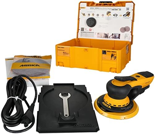 Mirka DEROS 650X CV - 6" Hook & Loop, 5.0mm Random Orbital Sander with Case - 110V Electric Power Tool for Woodworking, Drywall, Automotive Car & Wood Sanding - Professional Dust-Free Sander