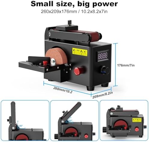 200W Multi-Function Belt & Disc Sander, 8500RPM Mini Grinding Machine