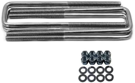 BST BSSP Rear Leaf Spring Axle Square U-Bolt Kit 3" Wide Leaf Springs 9.75" Long 9/16" Dia with Hardware