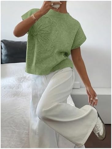 SOLY HUX Women's Short Sleeve Business Casual Sweater