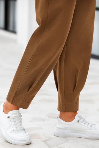 CFLONGE Womens Ankle Work Pants Trousers Casual Slacks