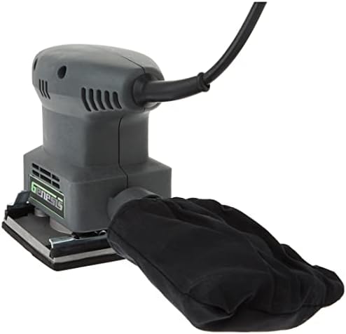 Genesis GPS2303 1/4 Sheet Palm Sander with Palm Grip, Dust-Protected Switch, Dust Bag, and Sandpaper Assortment