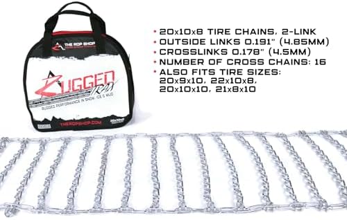 The ROP Shop Pair of 2 Link Tire Chains 20x10x10
