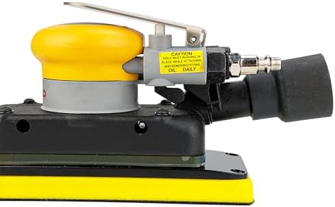 2-3/4" x 8" Dust-free Air Orbital Sander, 70 mm x 198 mm 1/8 in Orbit, 10,000 Max OPM Dust Bag Style Central Vacuum with Extra Hook-Loop Pad and 15pcs (80/120/180/320/400) mesh sandpapers