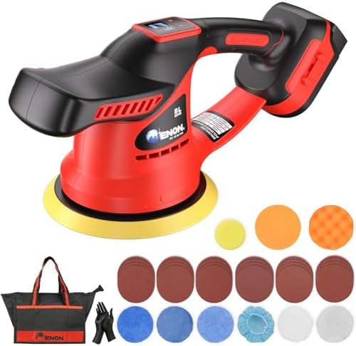 Cordless Car Buffer Polisher Kit,Compatiblewith M18 Battery (Without BATTERY )Brushless motor Dual Action Random Orbital Polishing with 6-Speed 2800-6000RPM for Auto Detailin
