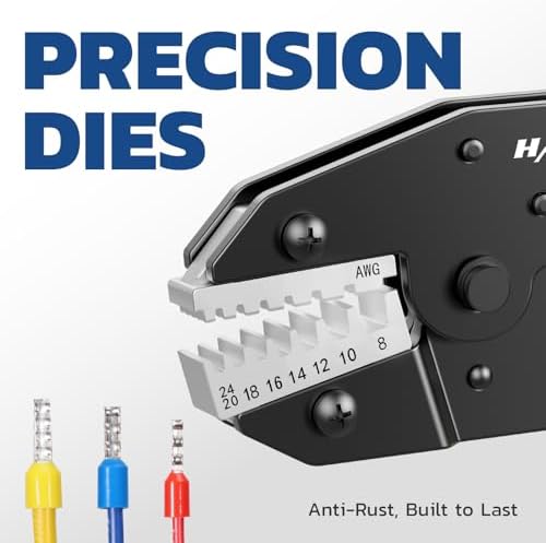 haisstronica Crimping Die for Ferrule Terminals, AWG 24-8