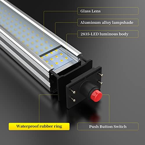 Led Work Light 24W 20in Long Arm Aluminum Alloy Waterproof Table Lamp for Machine Tool CNC Lathe Drilling Machine, US Plug