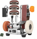 Mini Belt Sander, 3 IN 1 Electric Mini Grinder, 7 Adjustable Speed Belt Grinder, Bench Sander for DIY Metal Woodworking Knife
