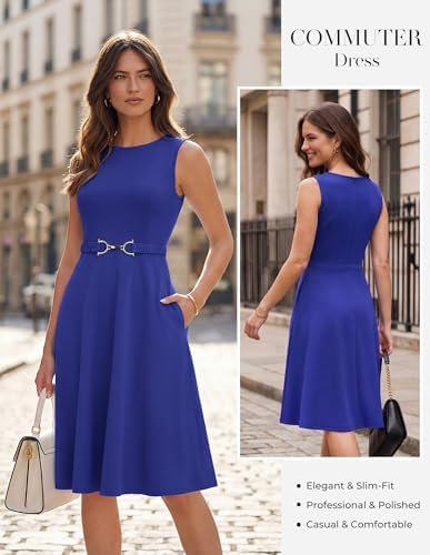 GRACE KARIN Work Business Midi Flowy Sleeveless Dresses for Women