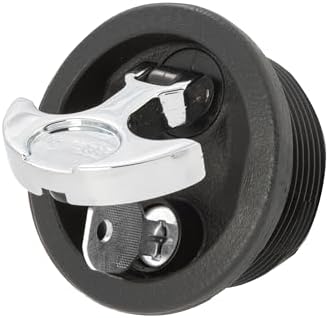Whitecap S-0226BC T-Handle Latch with Keyed Lock - Black 3" Diameter