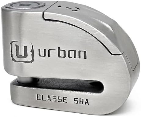 URBAN UR14S Approved Motorcycle Disc Lock with Smart Alarm | 120dB, LED, Warning, A+ Sensitivity, X2 ON | SRA & Sold Secure Gold Tested Anti-Theft for Motorbike | 14mm Double Locking, Stainless Steel