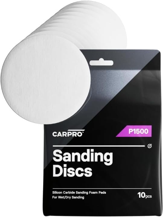 CARPRO Sanding Discs - Silicon Carbide Sanding Foam Pads, Remove Paint Defects While Keeping OEM Appearance, Wet or Dry Sanding - P1500 - (5" Pack of 10)