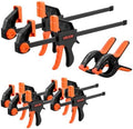 VEVOR Bar Clamps for Woodworking, 8-Pack, 6" and 12", with Spring Clamps, One-Handed Clamp/Spreader, 154 lbs Load Limit, Quick Release, Self-Locking Design, for Wood Working and Metal Working