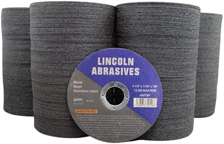 400 Pc 4.5" x 1/16" x 7/8" Cut-Off Wheels Lincoln Abrasives Metal & Stainless Steel