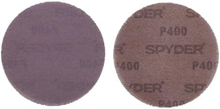 Spyder 20-Pack 400 Grit Sanding Discs, Ceramic Net, 5-Inch Hook and Loop, for Random Orbital Sander (500075)