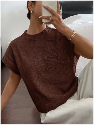 SOLY HUX Women's Short Sleeve Business Casual Sweater