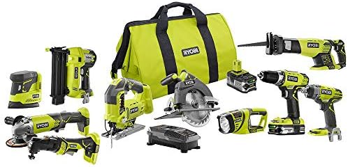 Ryobi 18-Volt ONE+ Lithium-Ion Cordless (10-Tool) Combo Kit with (1) 4.0 Ah Battery and (1) 1.5 Ah Battery, Charger and Bag