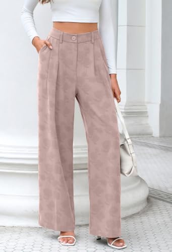 FUNYYZO Wide Leg Dress Pants for Women Work Slacks Business Casual Outfits