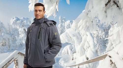 QPNGRP Mens Waterproof Ski Snowboard Jacket Winter Windproof Snow Coat