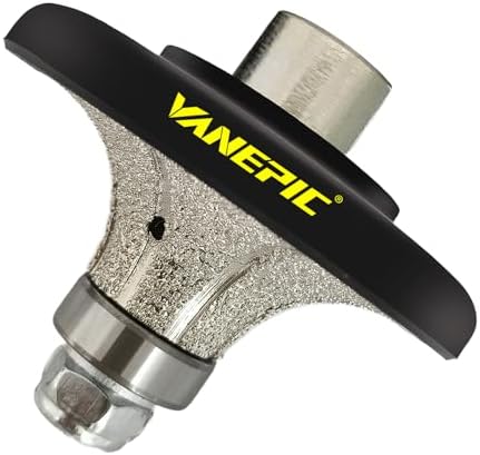 3/4 inch B20 Diamond Demi bullnose Half Bullnose Profile Wheel Diamond Hand Profiler Router Bit with 5/8-11 Thread for Grinder Polisher Granite Marble Concrete and Countertop Edge Shaping