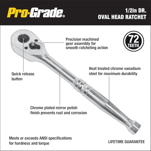 Pro-Grade 16-Piece 1/2-Inch Drive SAE Mechanics Tool Set, 19404 | Dyna Drive Technology Maximizes Torque and Helps Prevent Fastener Rounding