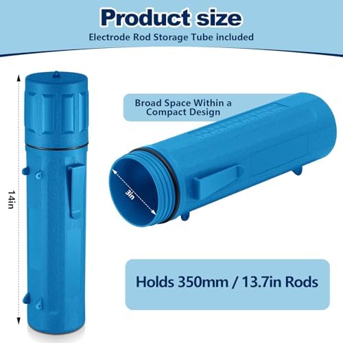Zonon 4 Pcs Welding Rod Storage Tube 14 Inch Tig Rod Holder, Blue