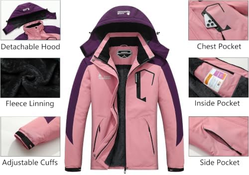 MOERDENG Women's Ski Jacket Warm Winter Coat Snowboarding Jacket
