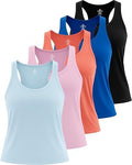 5 Pack Women's Dry Fit Tank Tops Sleeveless Athletic Workout Gym Yoga
